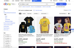 Fake Children in Need T-Shirts on eBay No Money Goes to Charity