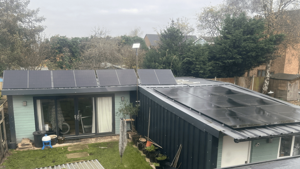 Roof Mounted Solar Panels on the RiderGSA Workshop Roof